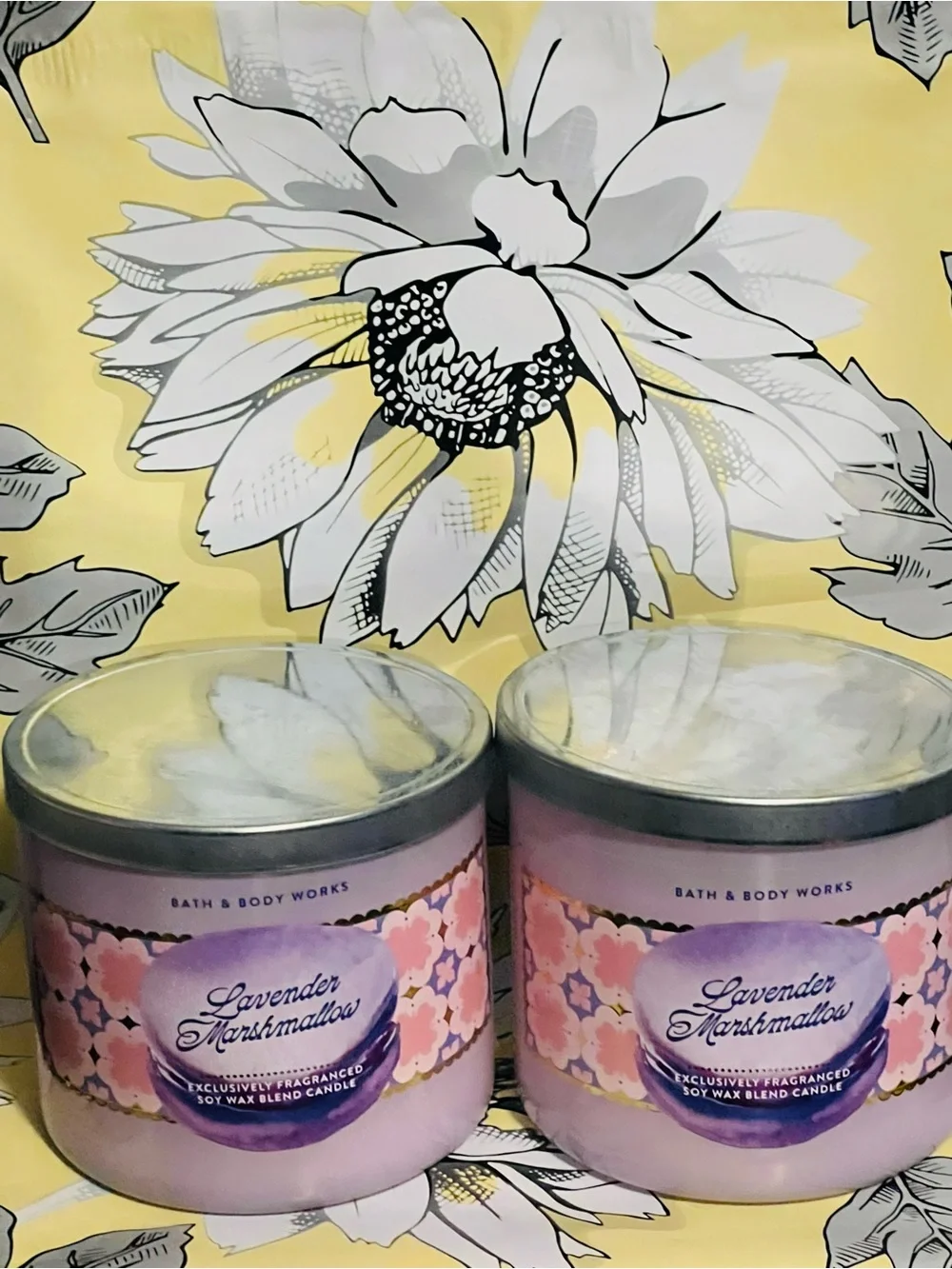 2 Bath & Body Works Lavender Marshmallows Candle -